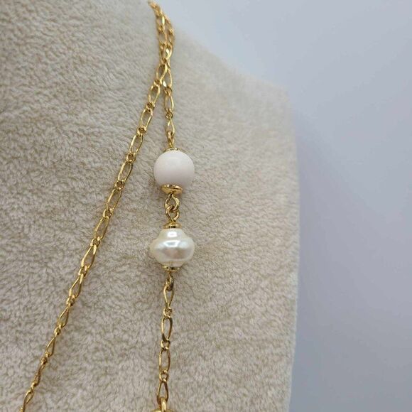 Talbots Gold and Pink Multi-Strand Necklace - Picture 10 of 13